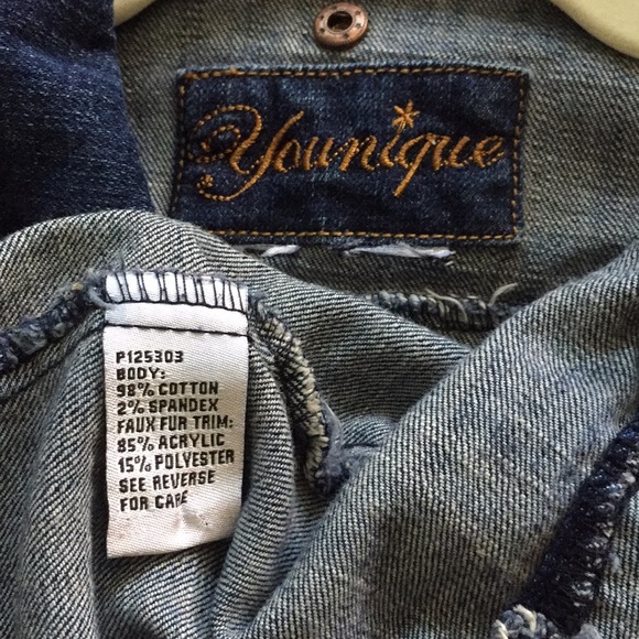 VINTAGE Y2K 90s JEAN JACKET VEST YOUNGIQUE STRETCH BOHO DISTRESS DENIM JEAN VEST - Picture 9 of 11